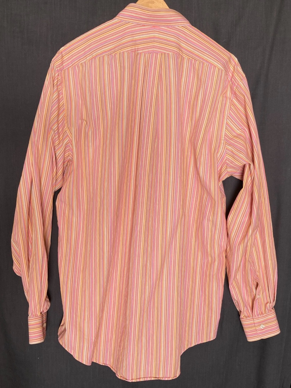 Lands' End Pink & Yellow Multi-Stripe Button-Down Shirt - Picture 3 of 11